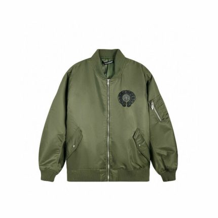 Chrome Heart Green embroidered bomber jacket