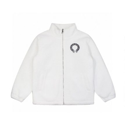 Chrome Hearts Cross Embellished Zip-up Sherpa Jacket
