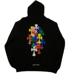 Chrome Hearts Script Multicolor Cross Zip Up Hoodie