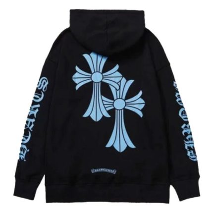 Chrome Hearts Blue Cross Floral Sleeve Hoodie