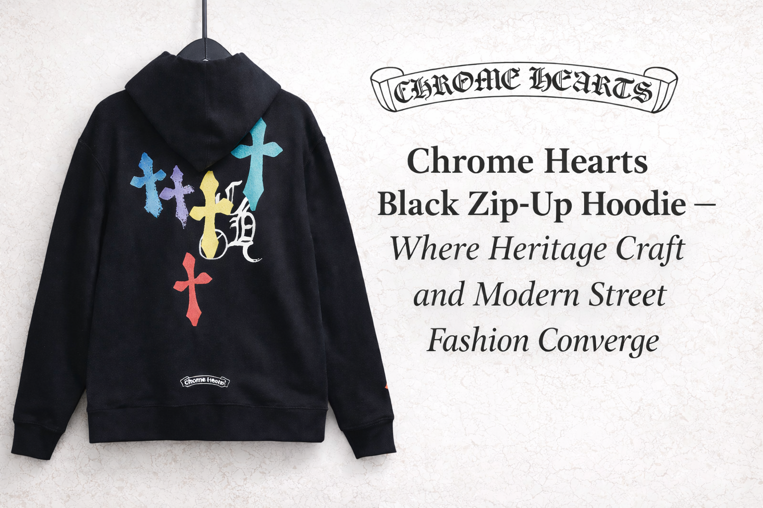 Chrome Hearts Black Zip-Up Hoodie – Where Heritage Craft and Modern Street Fashion Converge