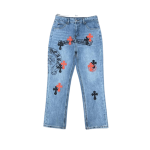 Chrome Hearts Red Printed Logo Jeans