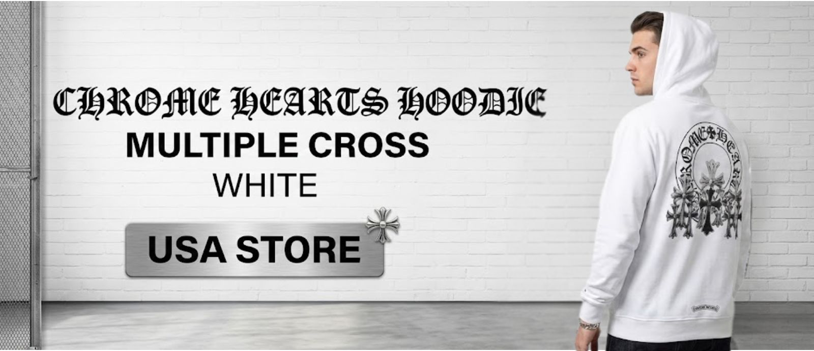 Chrome Hearts Hoodie Multiple Cross White USA Store