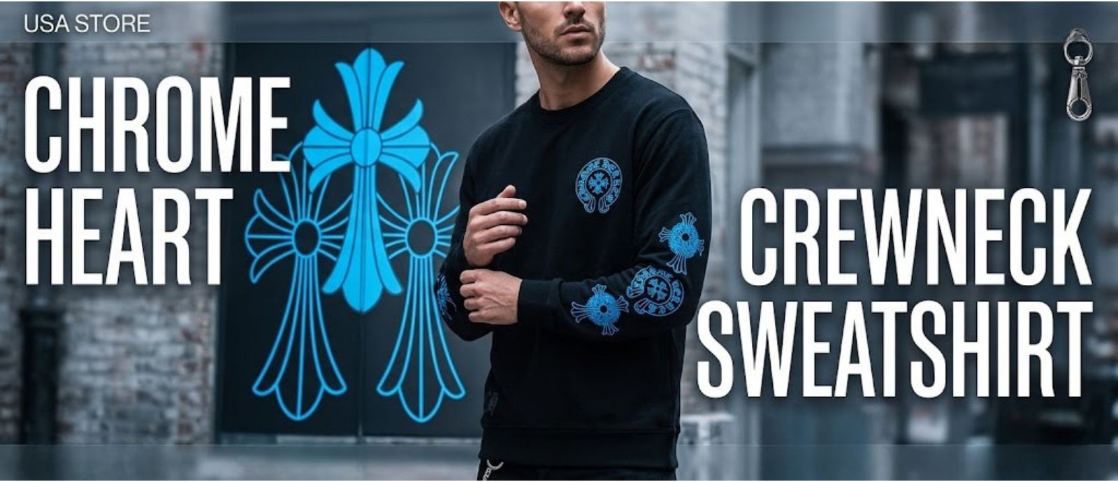 Chrome Heart Crewneck Sweatshirt Black USA Store