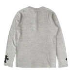 Ch Gray Leather Cross Patch Long Sleeve Tshirt
