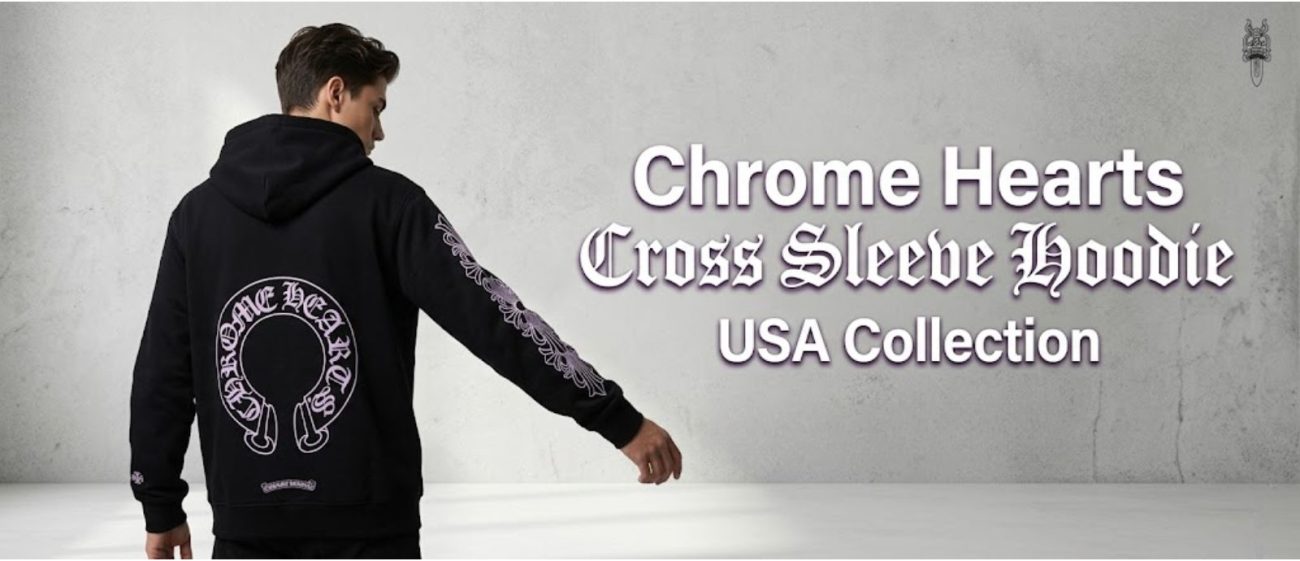 Chrome Hearts Cross Sleeve Hoodie USA Collection