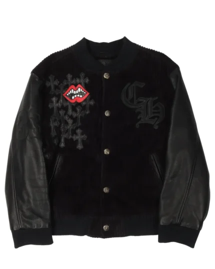 Matty Boy Varsity Jacket With Leather Sleeves Chrome Hearts
